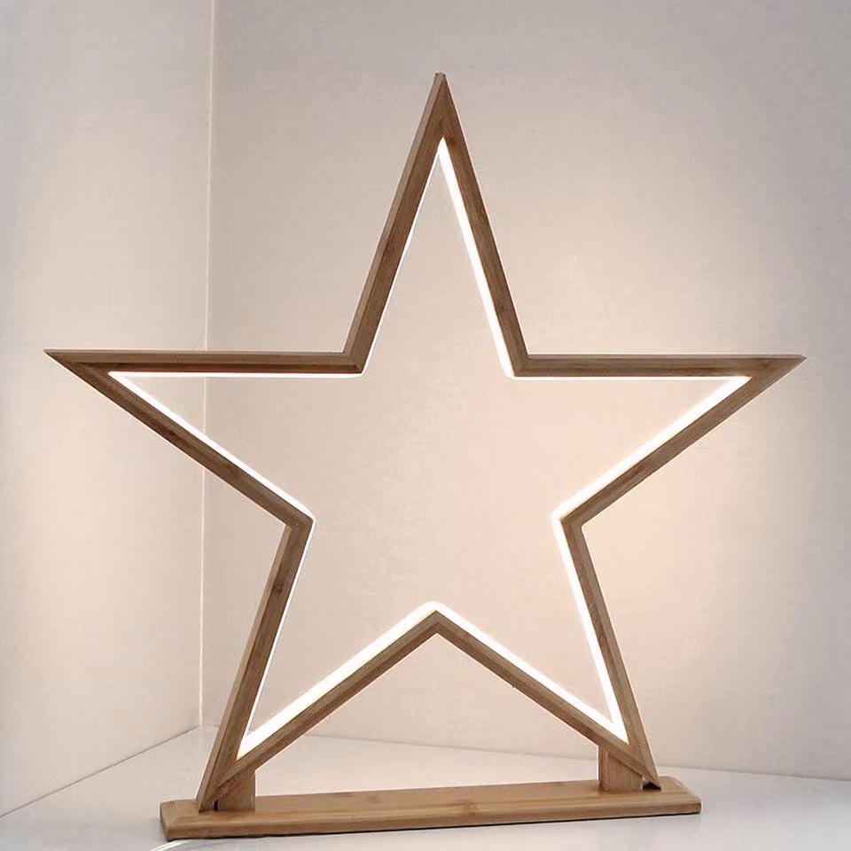 Stella di Natale decorativa a LED - 52 cm - lampada a sospensione in bambù decorazione della finestra