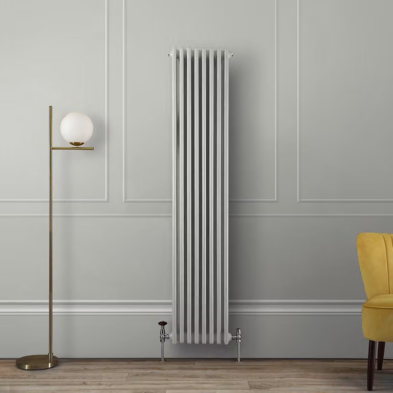 Radiatore a Tre Colonne Verticale Tradizionale - Grigio - 1800mm x 380mm