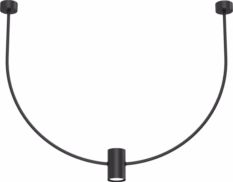 Faretto spot NO. C nero 1xGU10x10W in metallo, dimensioni: 65x76x6 cm, IP20, Shilo