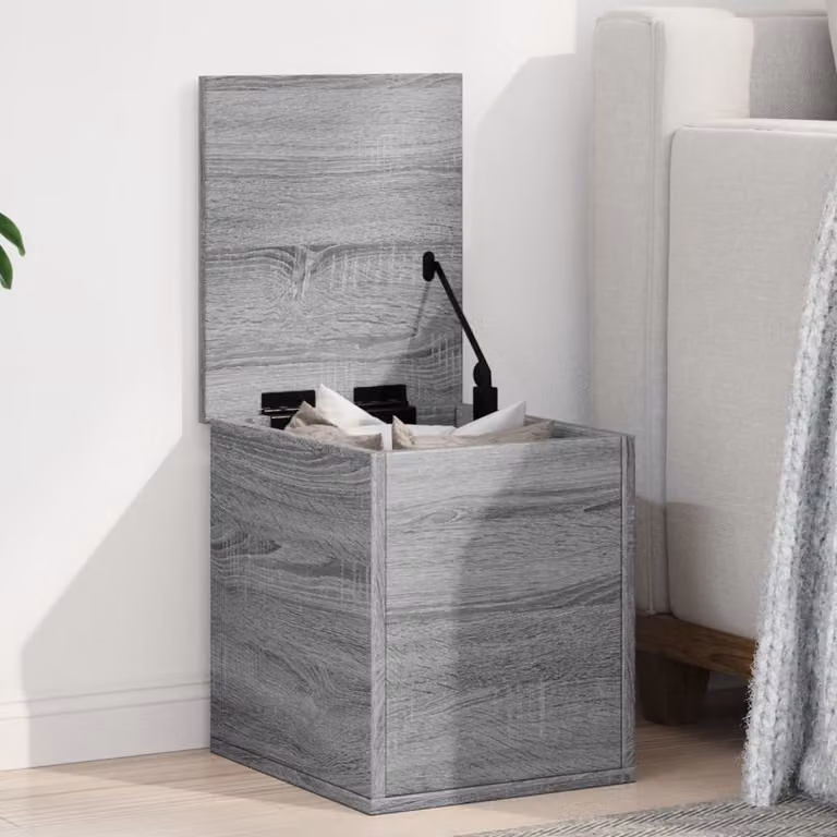 Contenitore portaoggetti vidaXL in MDF grigio moderno L/P/H: 30 x 35 x 35 cm