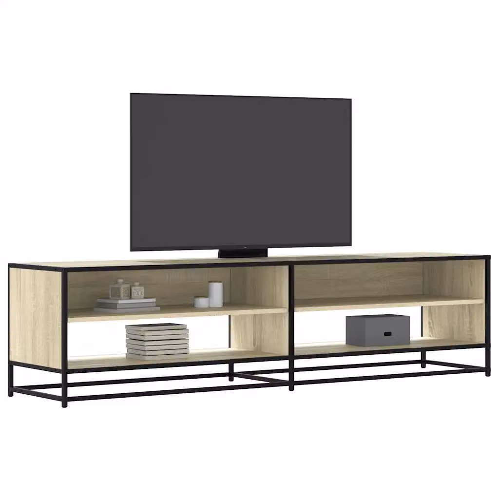 Mobile Porta TV vidaXL in Rovere Sonoma e Metallo, Colore Marrone, L 180,5 x P 40 x H 46 cm