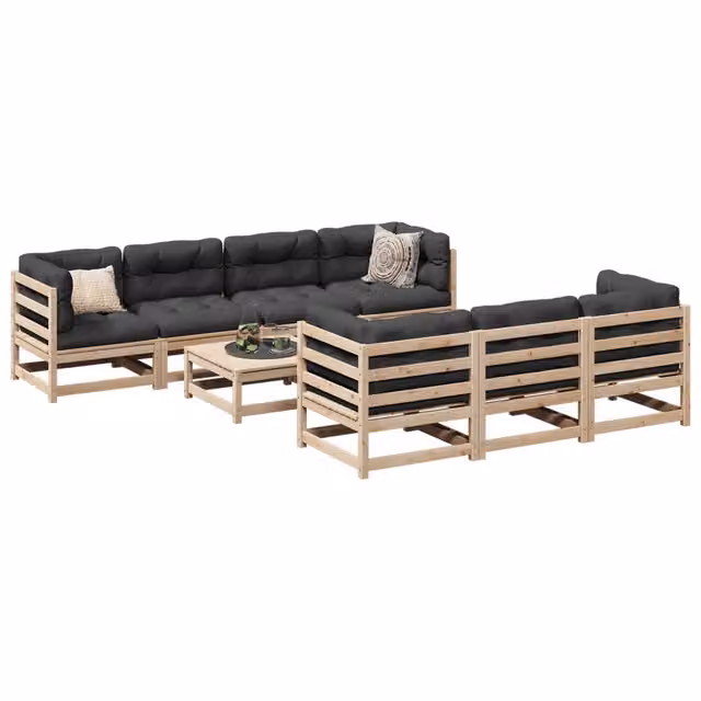 Set Divani da Giardino 8 pz in Legno Massello di Pino 3299319