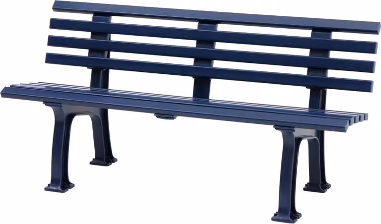 Panchina da giardino Antigua | 3 posti | Blu | HxLxP 74x150x54cm | Plastica resistente agli agenti atmosferici e ai raggi UV | Panchina da parco Panchina da esterno Balcone da giardino Terrazza