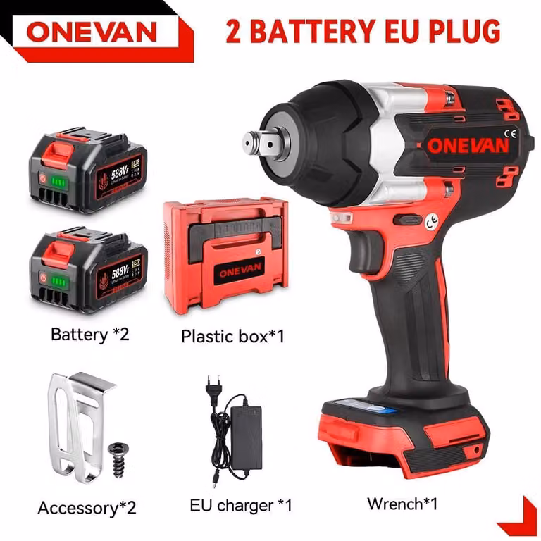 Avvitatore a impulsi – Batteria da 1,27 cm (quadrato) – 18V, motore brushless – Coppia di 1800 Nm – 7000 giri/min – 7700 colpi/min – 2 batterie – Colore: verde