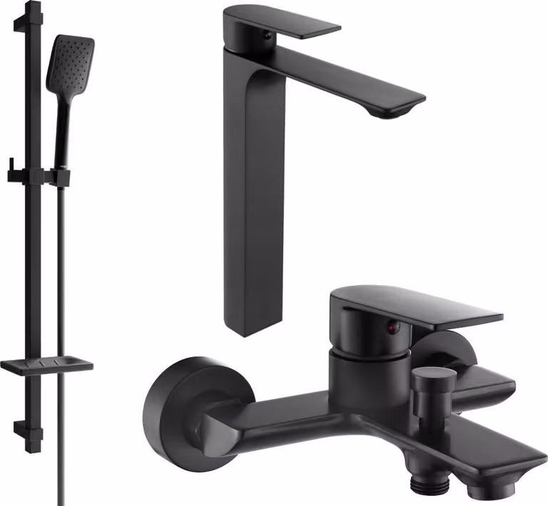Mexen Alexa DQ62 set da bagno, nero - 71213DQ62-70