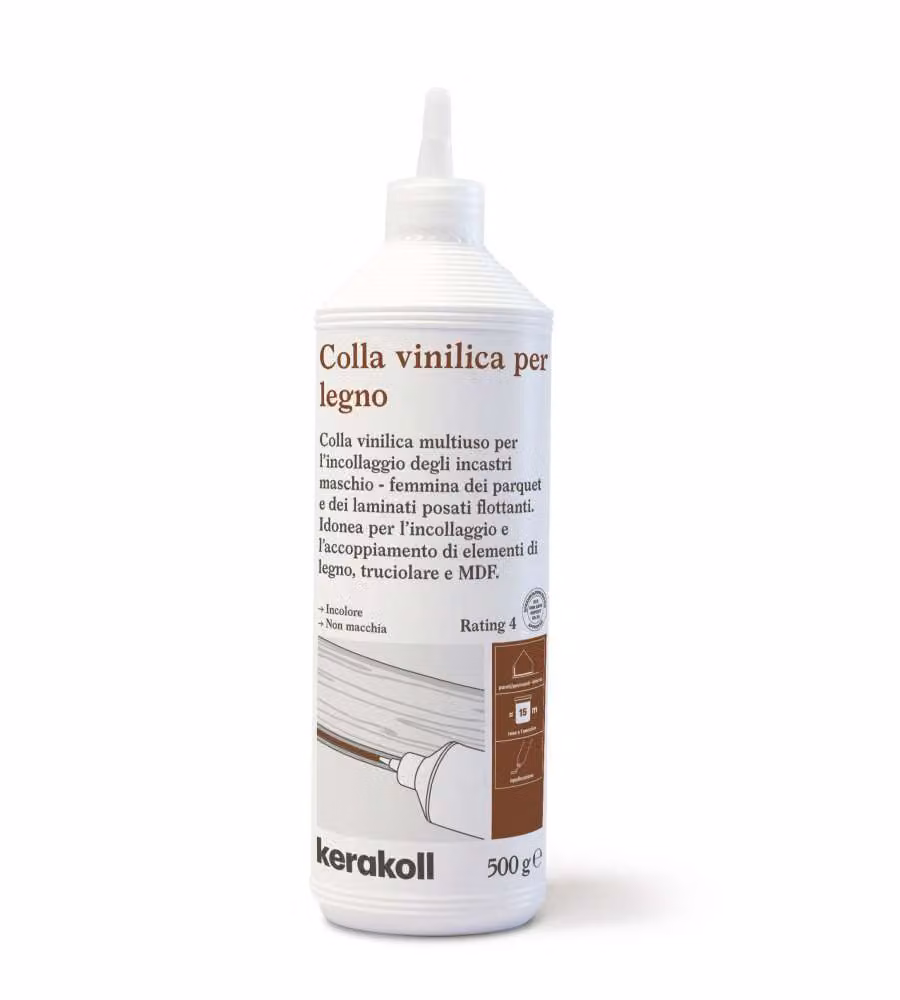 Kerakoll Colla Vinilica per Legno 500g - Adesivo Bianco per Parquet e Laminati