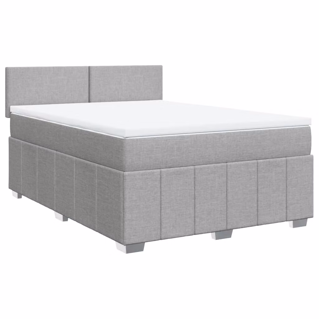 Giroletto a Molle con Materasso Grigio Chiaro 140x190cm Tessuto