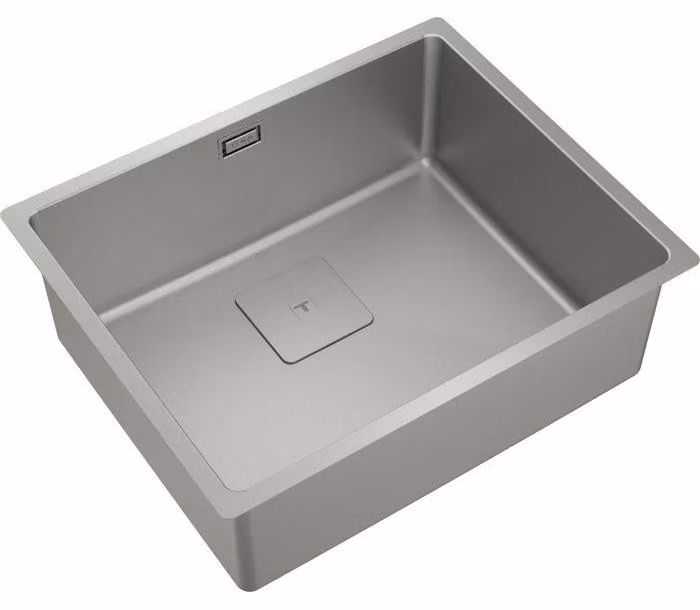 Lavello da cucina TEKA PureLine, 1 vasca, acciaio inox satinato Fortinox, dimensioni 50x40 cm, installazione a incasso, design a filo piano, profondità 200 mm, sistema SilentSmart, mobile contenitore da 60 cm