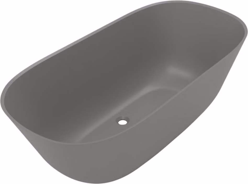 V&B Theano, vasca da bagno 155x75cm, autoportante, grigio