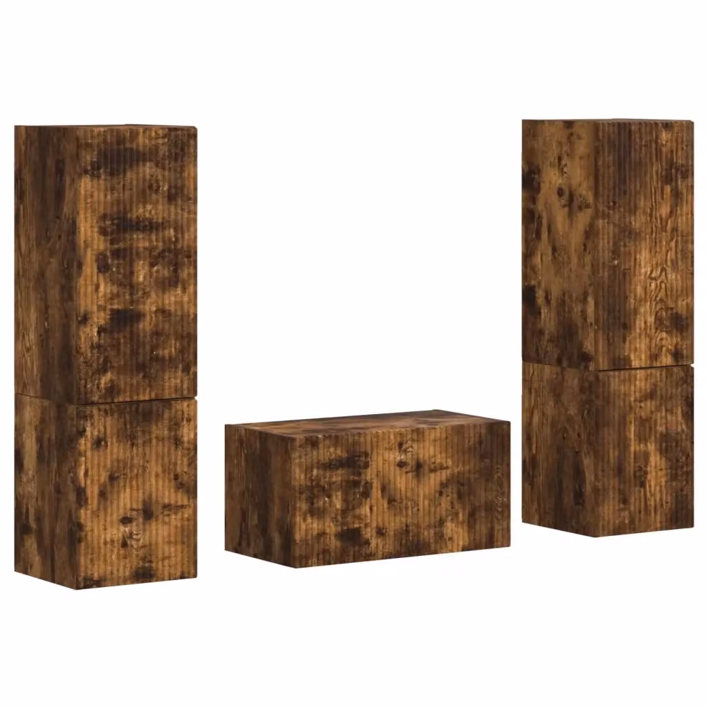 Set mobile TV 5 pezzi vidaXL in legno rovere marrone opaco – 2