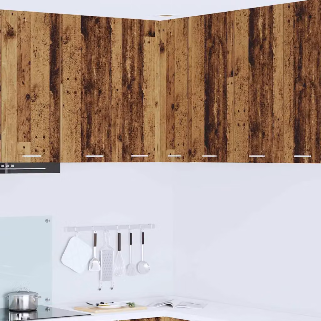 Armadio pensile da cucina vidaXL in legno e MDF, stile moderno, Bianco e Marrone, L 57 cm x P 57 cm x H 80 cm