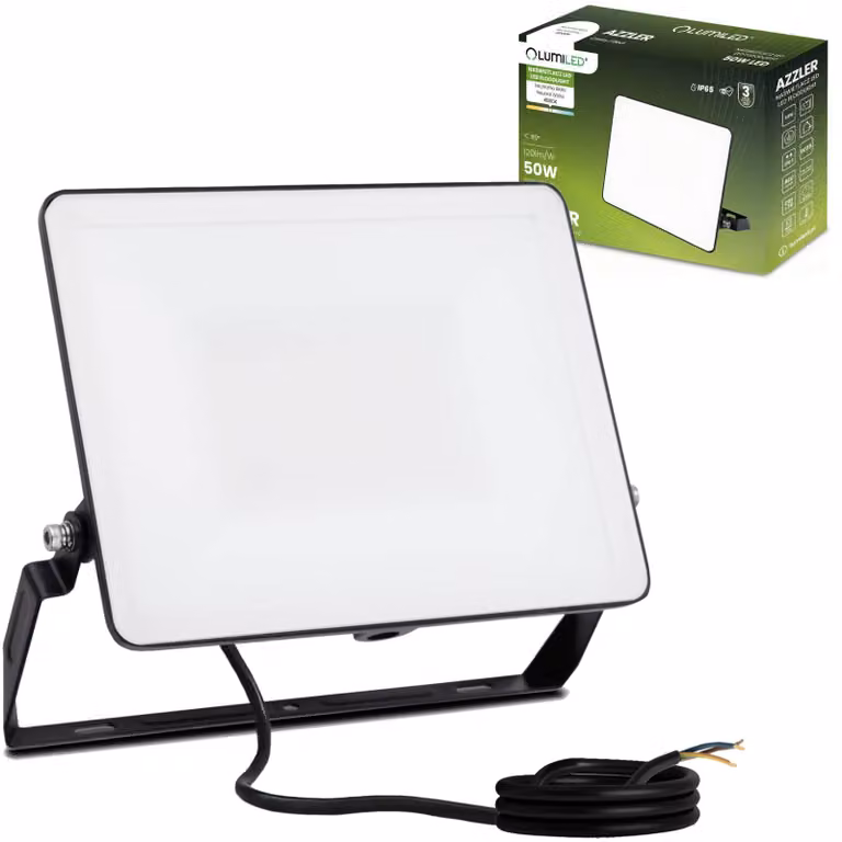 LUMILED Proiettore LED 50W super luminoso per esterni 6000 Lm Proiettore LED per esterni IP65 IK05 impermeabile 4000K bianco neutro proiettori proiettori neri