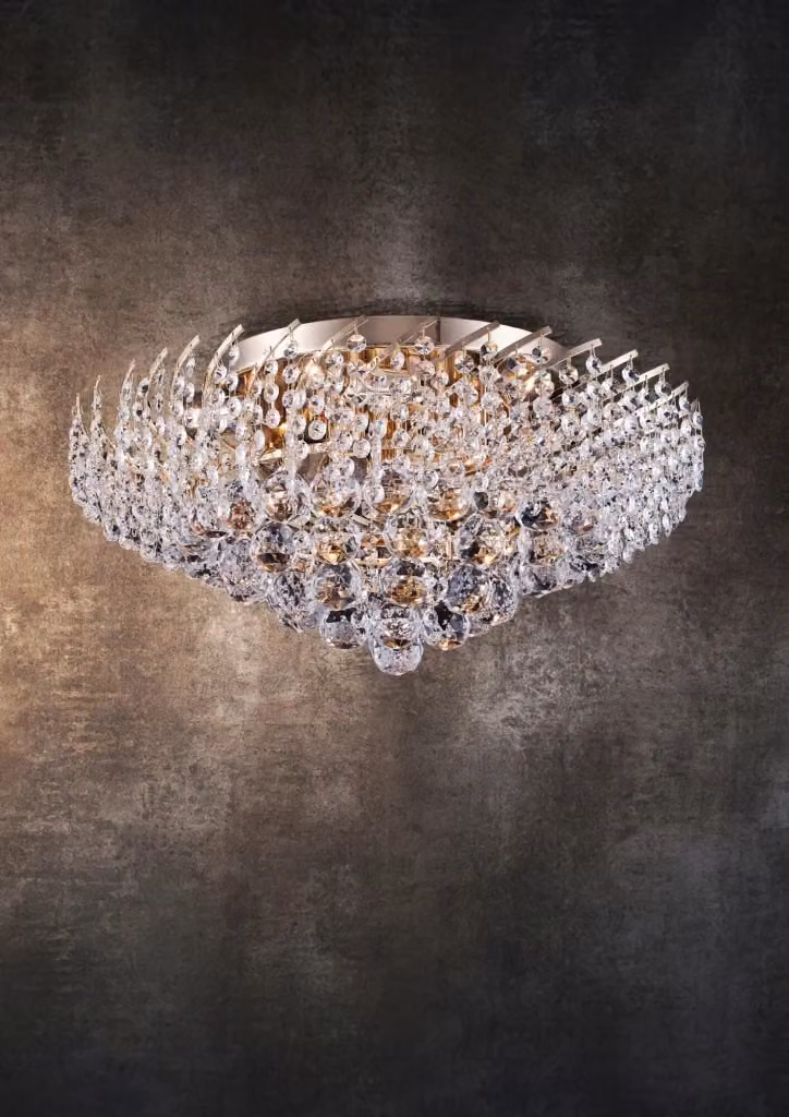 Lampadario Royal Classic Karolina GIORDANOSHOP in metallo e cristallo oro e trasparente – 2