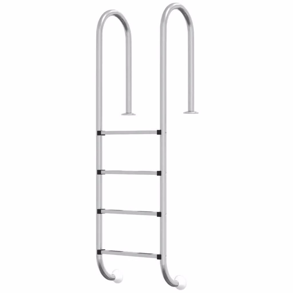 vidaXL Scala per Piscina in Acciaio Inox 304 Color Argento L/P/H: 54 x 38 x 184,5 cm – 2