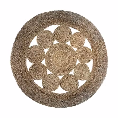 Tappeto rotondo traforato in iuta D. 80 cm - Atmosphera