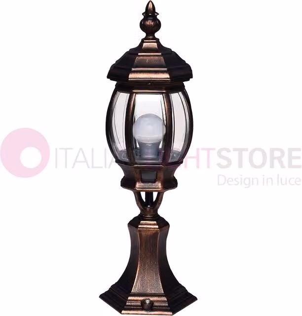 Lampada da cancello classica ENEA in alluminio Nero e Rame per esterno con protezione IP43