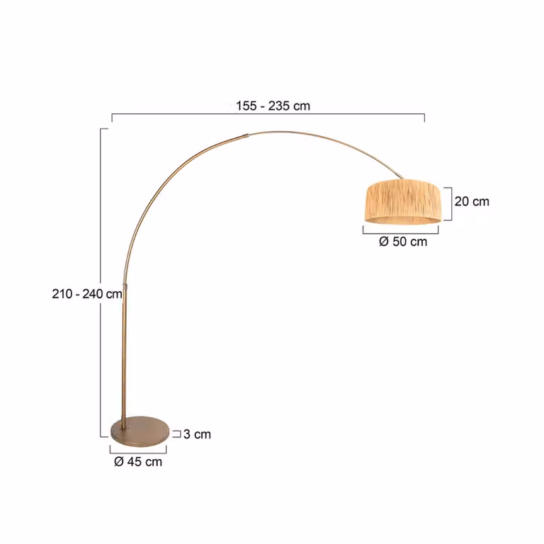 Steinhauer Lampada ad arco Sparkled Light, dimmerabile, Bronzo / Ottone antico, Soggiorno / Sala da pranzo, Metallo, Moderno, Lampada da terra