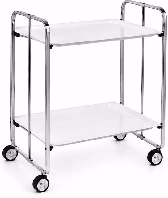 Carrello da cucina pieghevole cromato con ruote BAUHAUS 2 ripiani