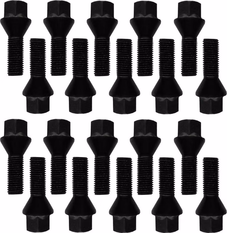 20 viti per cerchi in acciaio M14x1,5 da 35 mm, conica a 60°, nere, per Citroën C8, C8 Van, Dispatch I, Dispatch II