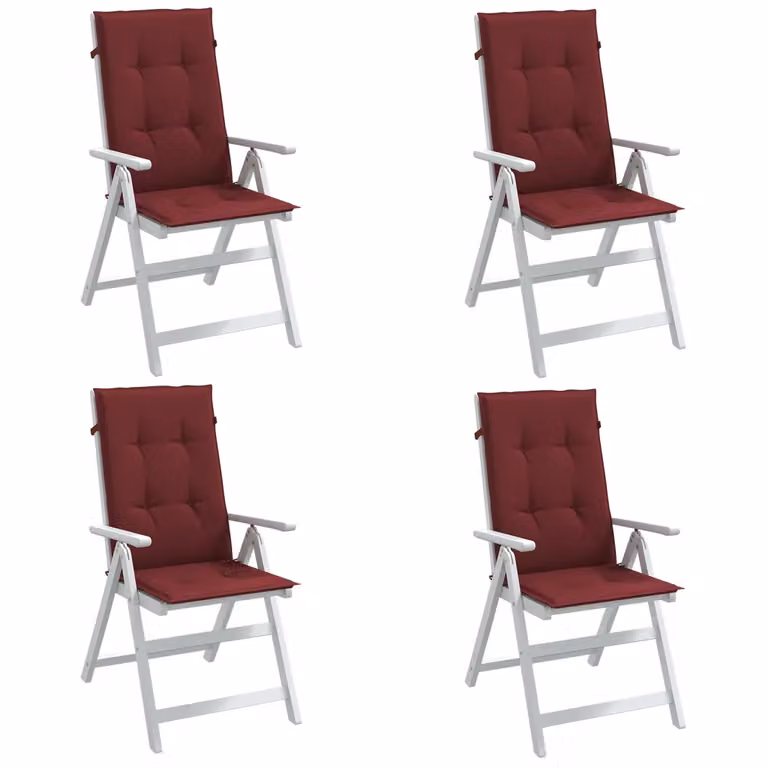 Cuscini per sedia con schienale alto vidaXL, colore rosso vino mélange, L 120 cm x P 50 cm x H 4 cm