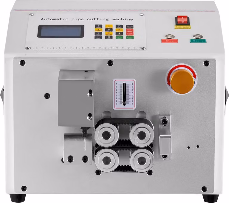 SucceBuy taglierina automatica per tubi termorestringenti con display LCD, diametro di taglio da 1-20 mm, lunghezza di taglio da 0,1-99999,9 mm, adatta per tubi in PVC-PE, tubi in silicone e tubi flessibili per l'acqua