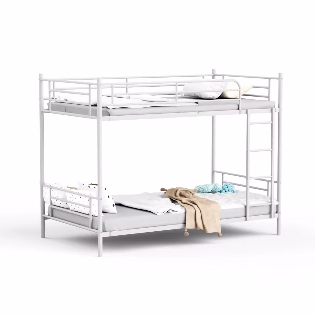 Letto a castello Minimal in metallo bianco per bambini L/P: 90 x 190 cm – 2