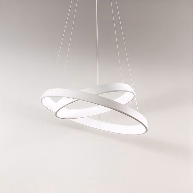 Affralux Lampada a Sospensione Doppia con Anelli LED Bianchi e Luce Bianco Caldo