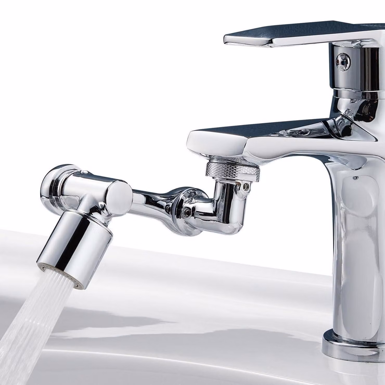 Rubinetto orientabile a 1080 gradi, multifunzione, con 2 modalità di erogazione dell'acqua, in ottone, per bagno e cucina