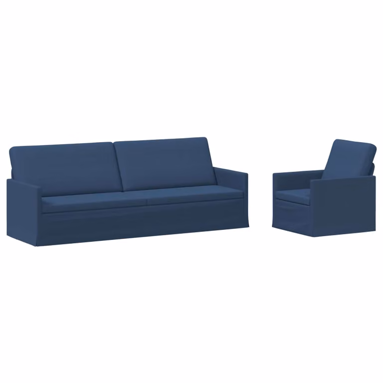 Set di 2 divani moderni vidaXL in tessuto blu con struttura in metallo per il tuo soggiorno