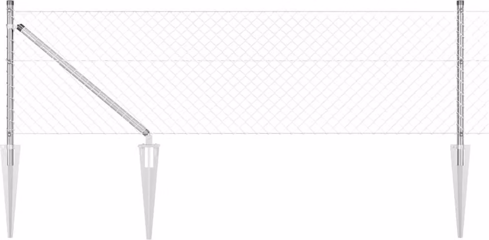 Maison Exclusive - Palo della recinzione Argento 10 x 0,8 m (maglia 40 x 40 mm)