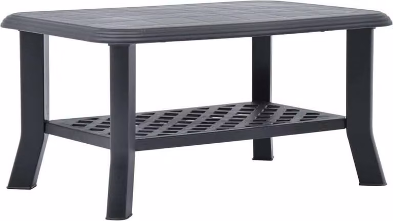 vidaXL Tavolino antracite 90 x 60 x 46 cm plastica - Tavolino - Tavolini - Tavolo da giardino - Tavoli da giardino
