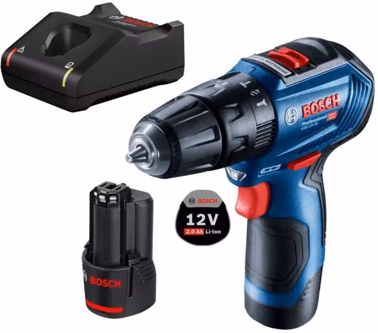 Bosch GSB 12V-30 1600 giri/minuto senza chiave 820 g Nero, blu, rosso