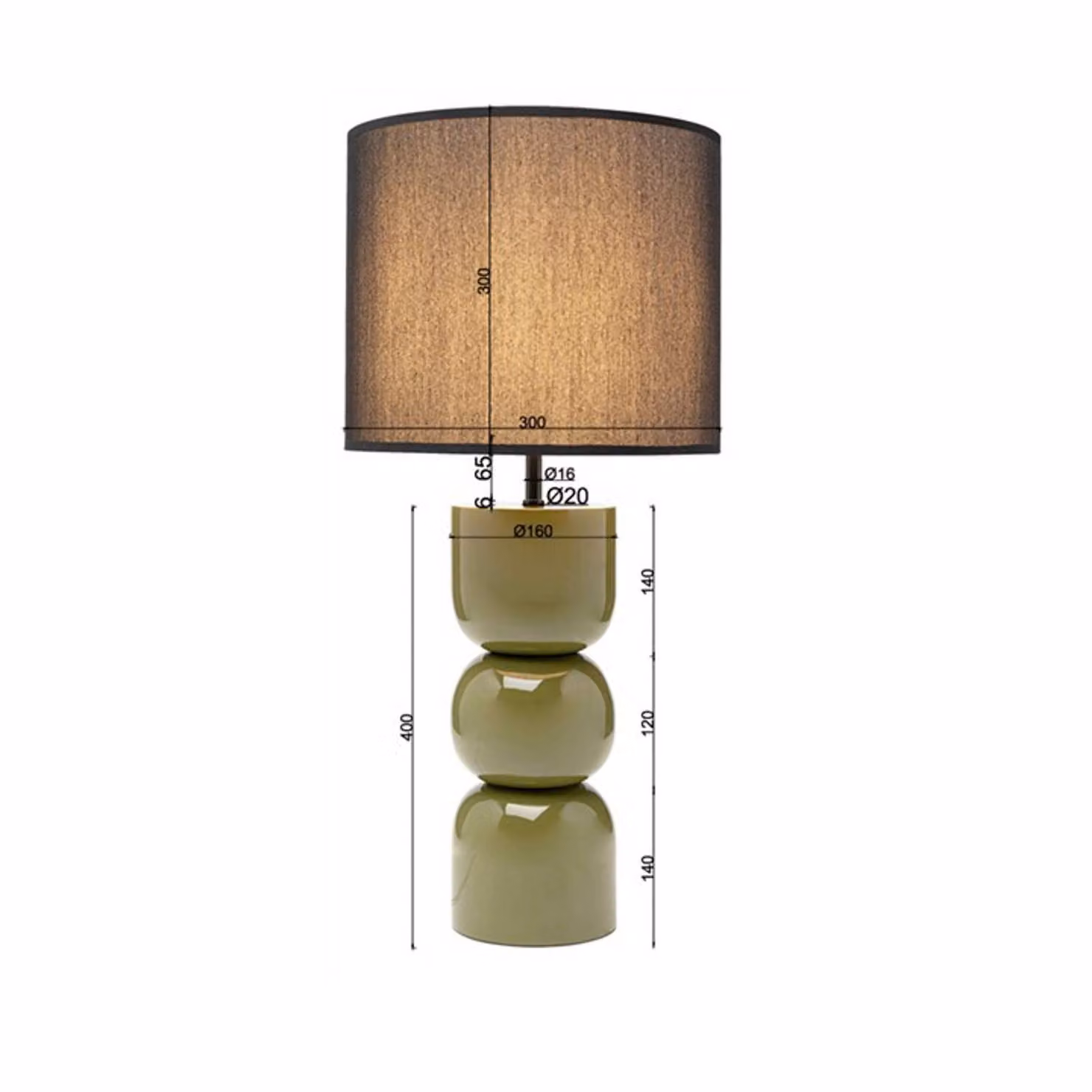 KARE Lampada da tavolo Eliano, Verde, Soggiorno / Sala da pranzo, Tessuto / Stoffa / Seta, Moderno, Lampada da tavolo