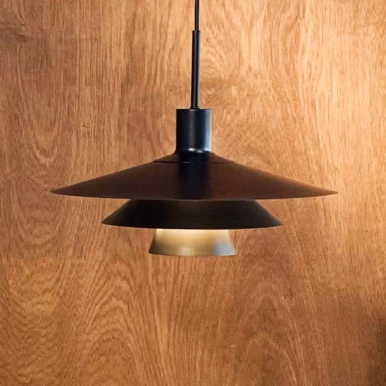 Dyberg Larsen Lampada a sospensione Kay, dimmerabile, Nero, Soggiorno / Sala da pranzo, Metallo, Design, Lampada a sospensione
