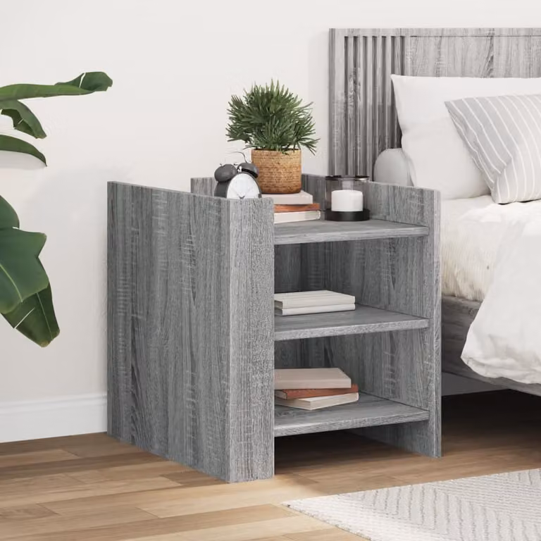 Comodino moderno da parete vidaXL in MDF grigio L: 45 cm, P: 50 cm, H: 50 cm