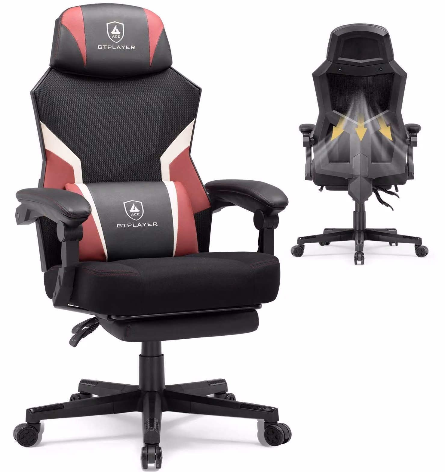 Sedia da gaming - Sedia per videogiochi - Sedia da ufficio - Sedia da gaming - Sedia da corsa - Regolabile fino a 135°
