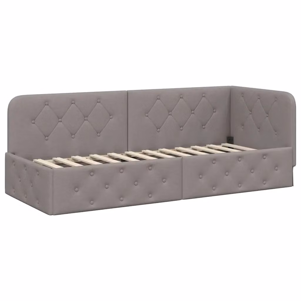 Cornice del letto ad angolo Talpa vidaXL in tessuto beige o grigio, L/P/H: 200 x 80 x 72 cm – 2