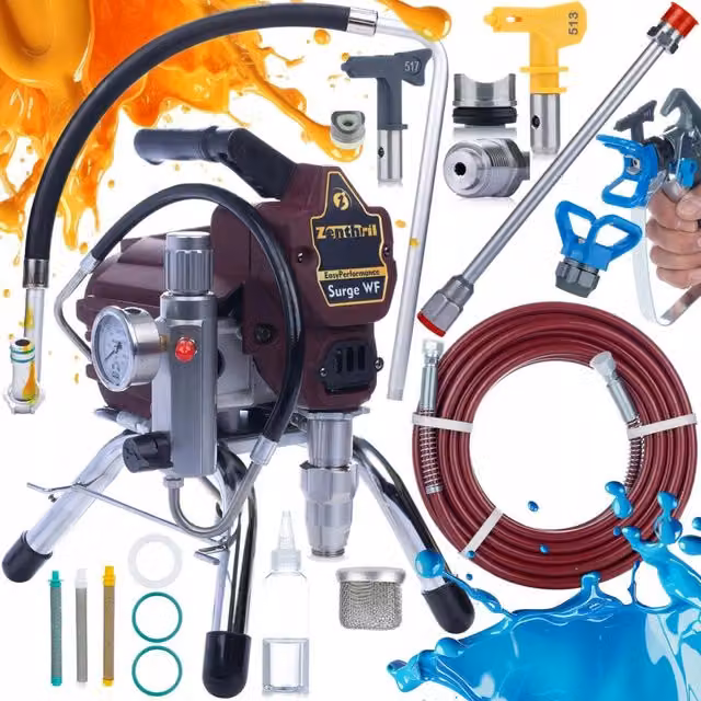 Agitatore di Verniciatura Zenthril Surge WF 1800W 20MPa 2L/min – Set con Lancia 50cm, Filtri 30/60/100, Ugello 513