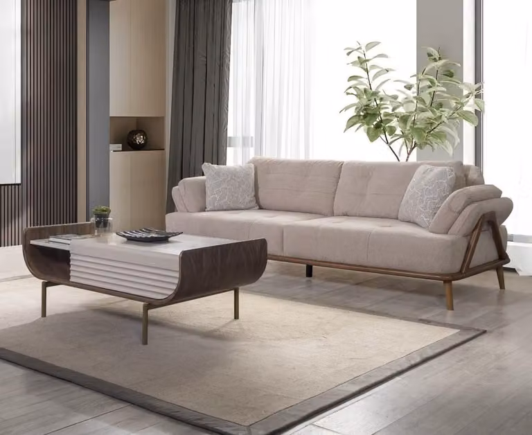 Braune Dreisitzcouch 3-Sitzer-Sofa Dreisitzer Polstersofa Sofa Couch 230cm