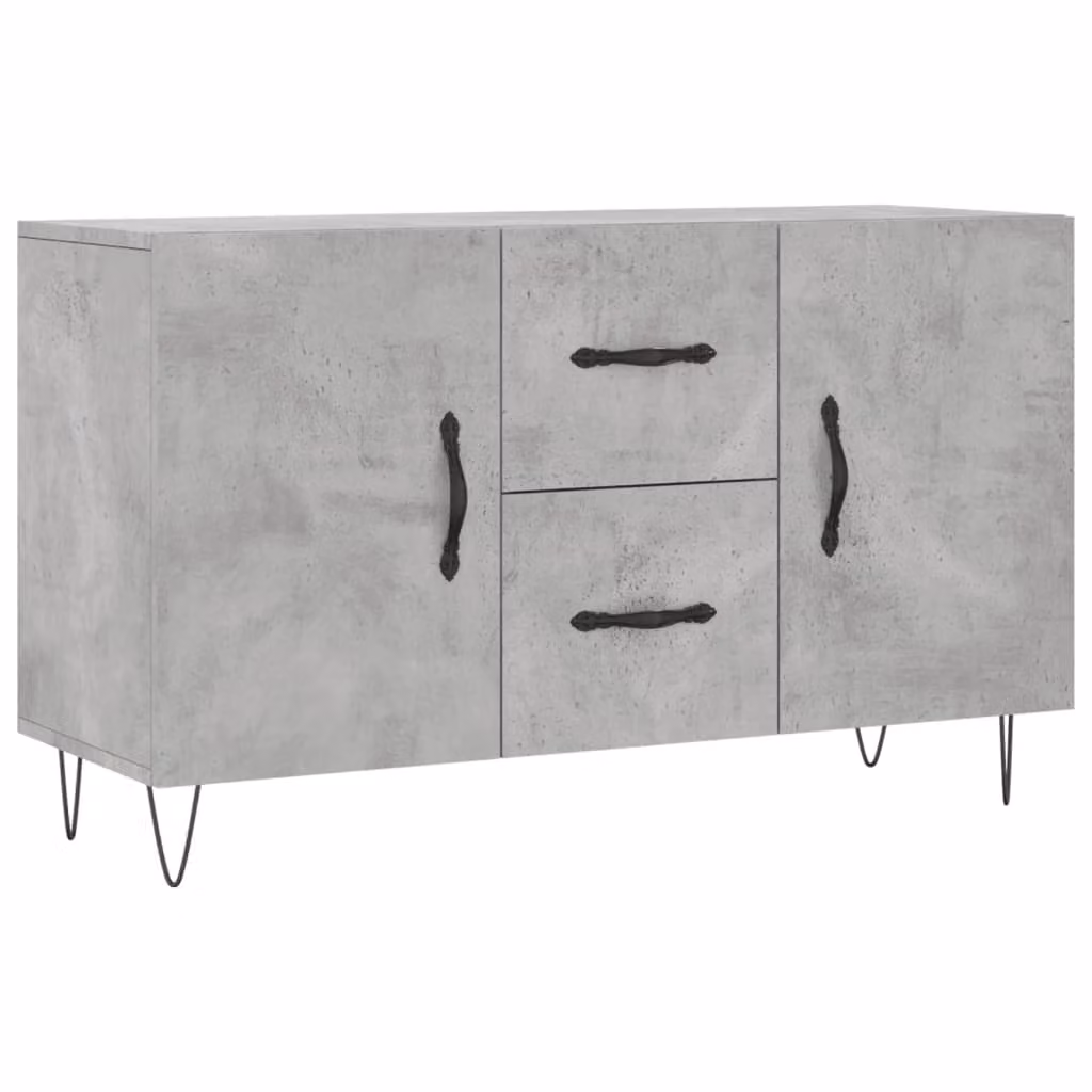 Credenza Grigio Cemento 100x36x60 cm in Legno Multistrato