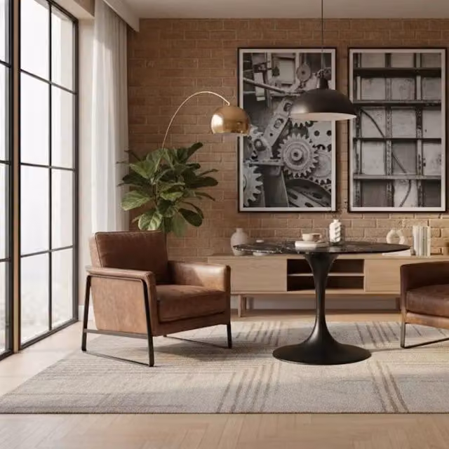 Tavolo da pranzo fisso Circe Duzzle in ceramica effetto marmo nero lucido, L/P: 120 x 120 cm, per 6 persone – 1