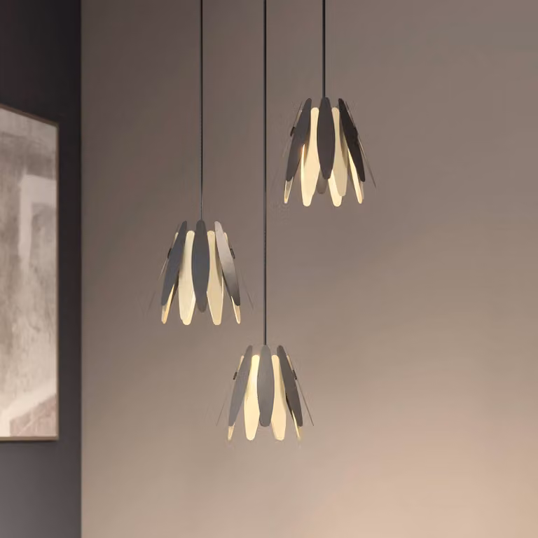 Lampada a sospensione Lounit Lucande, dimmerabile, Nero, Soggiorno / Sala da pranzo, Metallo, Design, Lampada a sospensione