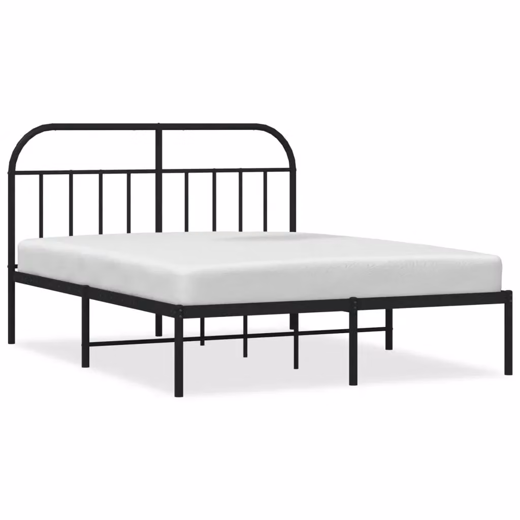Giroletto vidaXL con testiera in metallo nero L/P/H: 200 x 140 x 146 cm – 2