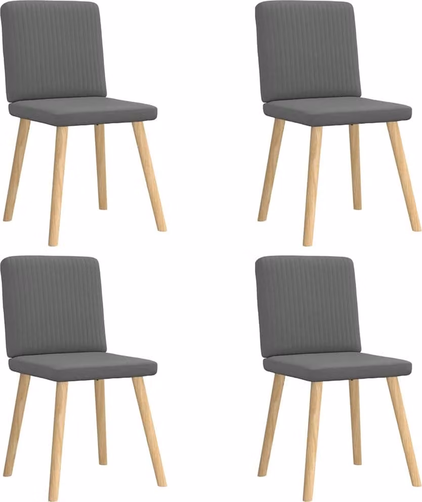 Sedie da Pranzo 4 pz Grigio Scuro in Tessuto