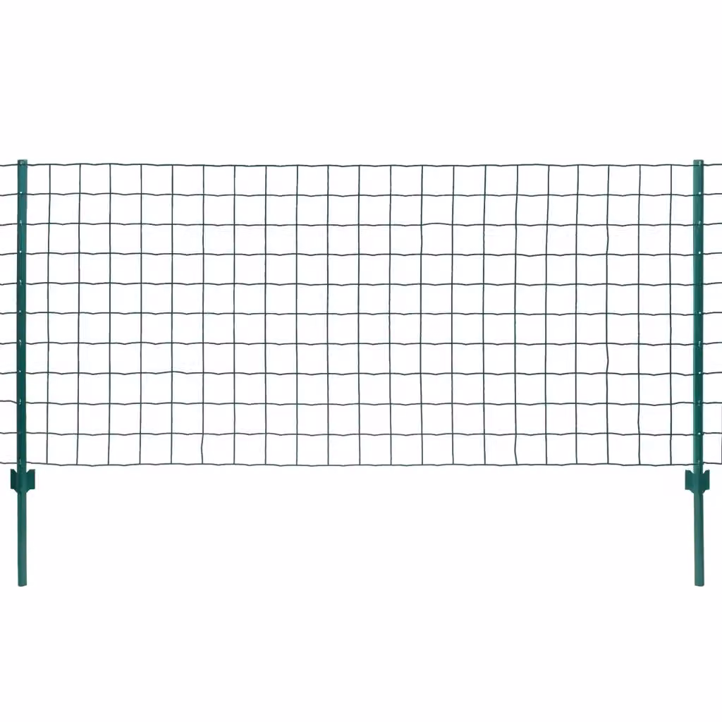 Set di recinzione Euro vidaxl in acciaio rivestito in PVC verde L: 20 m, H: 1,2 m – 2