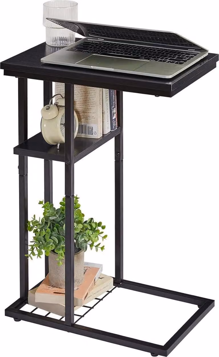 YMYNY Tavolino a C 40x26x61,5 cm Nero HST004B