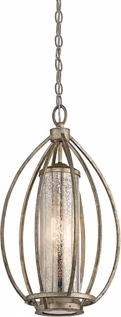 Lampada a sospensione classica Rosalie KICHLER in metallo e vetro color oro con 1 luce E27