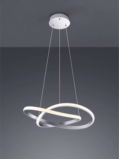 Sospensione Moderna Course Nichel Led Dimmerabile 27W Ø60 cm Trio Lighting