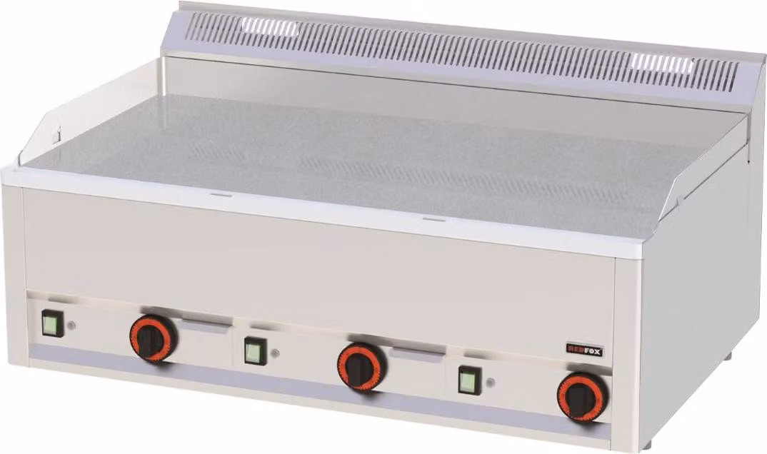 Piastra grill elettrica KBS con 3 zone di riscaldamento, superficie di cottura liscia cromata, 990x600x290 mm