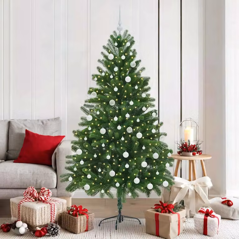 vidaXL Albero di Natale con 300 LED con supporto Verde 180 cm PE